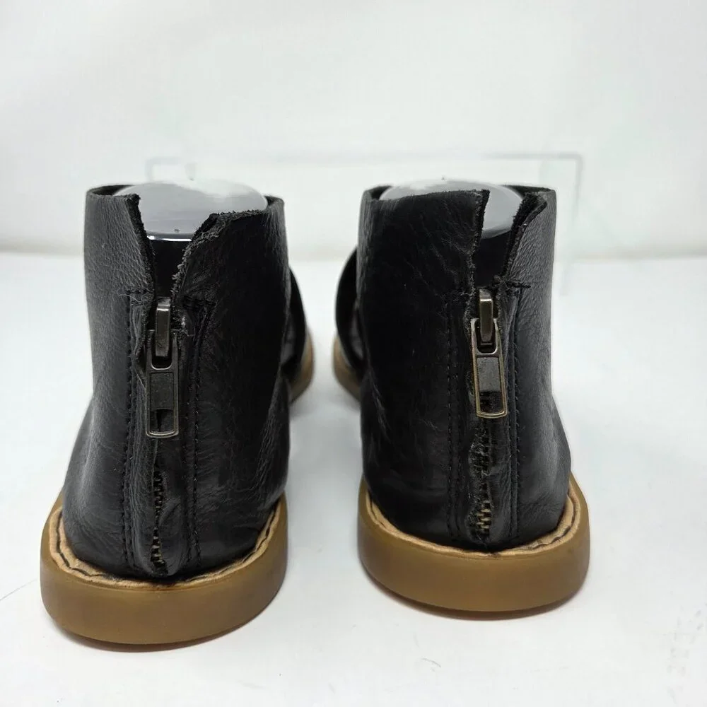 BORN IWA Black Sandals Womens 9 Zip Open Toe Flat Casual Boho Gladiator Comfort - Picture 6 of 8